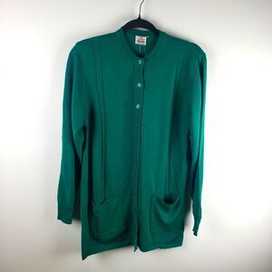 Women's Bleyle NWT Vintage Greenish Teal Long Lagenlook Button Up Size Med